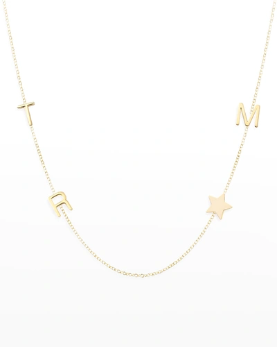 Maya Brenner Designs Personalized Mini Three-letter & Star Pendant Necklace