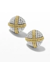 Lagos Signature Caviar Two-tone Domed X-stud Earrings