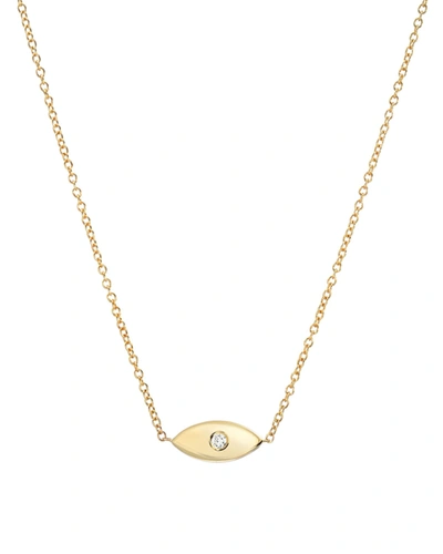 Zoe Lev Jewelry 14k Gold 1-diamond Evil Eye Necklace