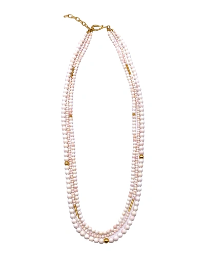 Dina Mackney Three-strand Pink Mother-of-pearl Necklace, 36"