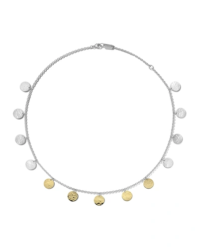Ippolita Classico Hammered Paillette Disc Necklace In Chimera Two-tone