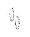 Ippolita Stardust Bezel-set Hoop Earrings In Sterling Silver With Diamonds