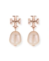 Tory Burch Kira Pearl-drop Earrings, Rose Gold