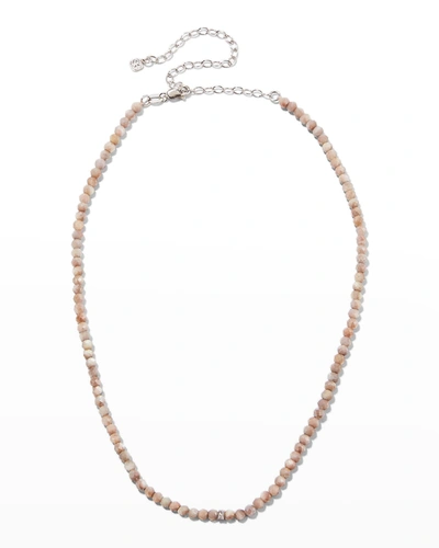 Sydney Evan 14k White Gold Diamond Rondelle And Moonstone Necklace