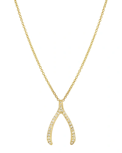 Zoe Lev Jewelry Diamond Wishbone Necklace