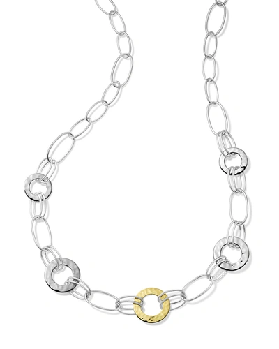 Ippolita Classico Mixed Wire And Hammered Disc Necklace In Chimera Two-tone