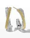 Lagos Caviar Lux Two-tone X Diamond Earrings