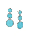 David Yurman Dy Elements Triple Drop Earrings With Turquoise And Pave Diamonds