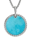 David Yurman Dy Elements Disc Pendant With Turquoise And Mother-of-pearl And Pave Diamonds