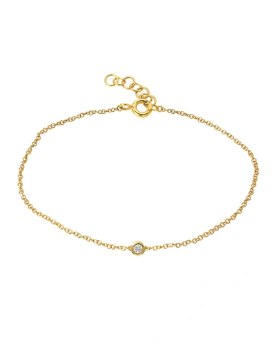 Zoe Lev Jewelry 14k Yellow Gold Mini Bezel Diamond Bracelet
