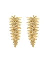 Hueb Tribal 18k Gold Long Diamond Earrings