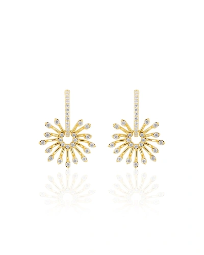 Hueb Luminus 18k Yellow Gold Stemmed Diamond Drop Earrings