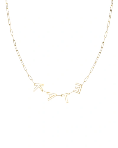 K Kane 14k Gold Chain Letter Necklace, 4 Letters