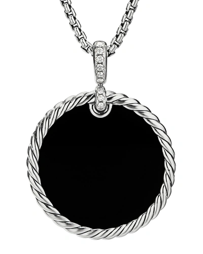 David Yurman Dy Elements Disc Pendant With Black Onyx And Mother-of-pearl And Pave Diamonds