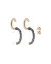 Demarson Convertible Pave Luna Earrings, Black/gold