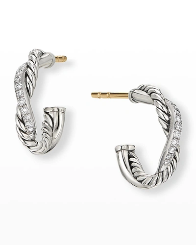 David Yurman Petite Pave Infinity Huggie Earrings