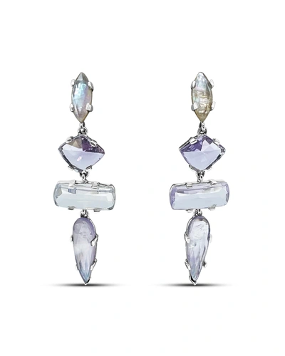 Stephen Dweck Moon Quartz And Amethyst Dangle Earrings