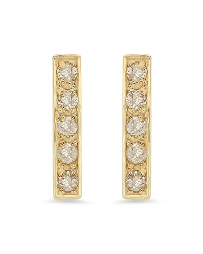 Jennifer Meyer Diamond Bar Stud Earrings In 18k Yellow Gold