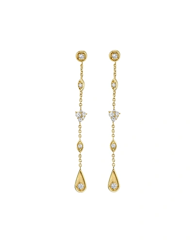 Sydney Evan 14k Long Diamond Mixed-drop Earrings