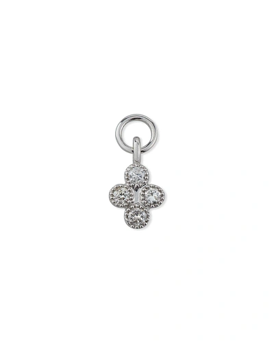 Jude Frances 18k White Gold Petite Diamond Quad Earring Charm, Single