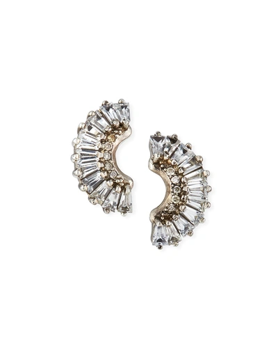 Armenta Old World Half-moon Sapphire Earrings W/ Diamonds