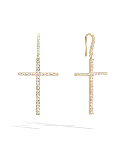 Lana Flawless Diamond Linear Cross Earrings