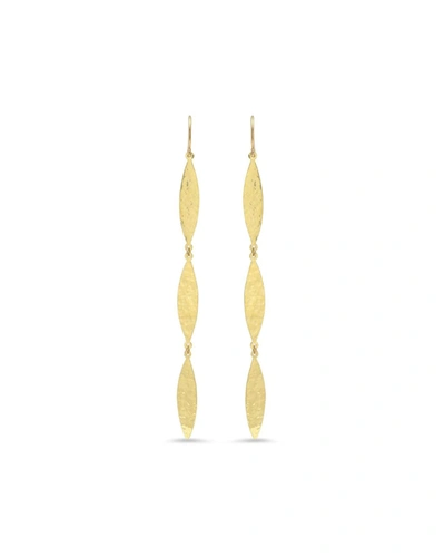 Jennifer Meyer Hammered Marquise 3-drop Earrings