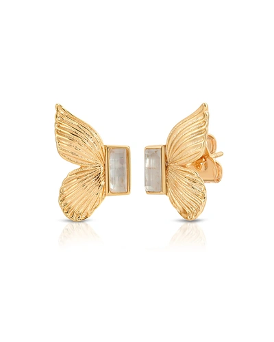 Elizabeth Stone Jewelry Butterfly Gem Stud Earrings