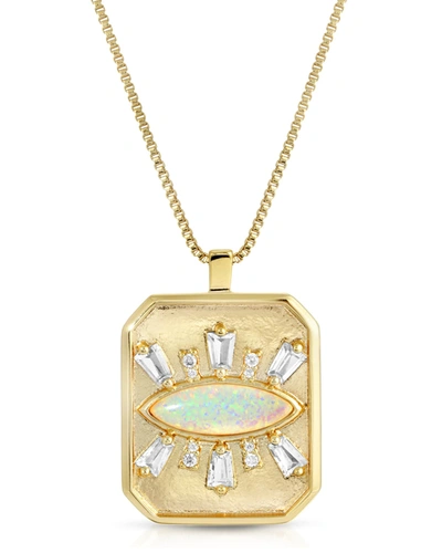 Elizabeth Stone Jewelry Athena Eye Pendant Necklace