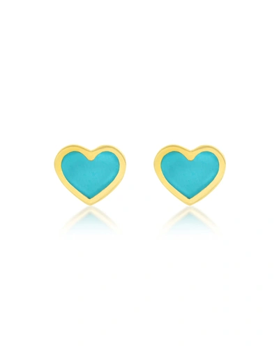 Jennifer Meyer Extra Small Inlay Heart Stud Earrings