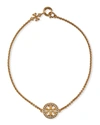 Tory Burch Pave Logo Miller Chain Bracelet