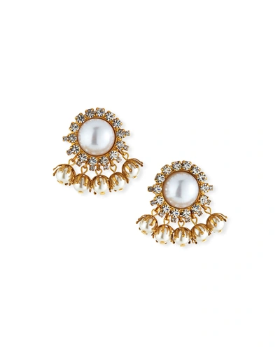 Elizabeth Cole Jacey Crystal & Pearly Earrings