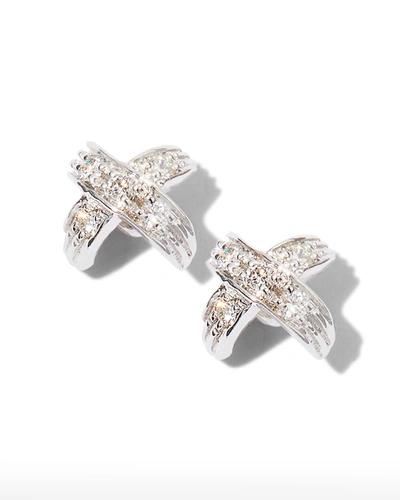 Roberto Coin 18k Diamond Pave X-stud Earrings