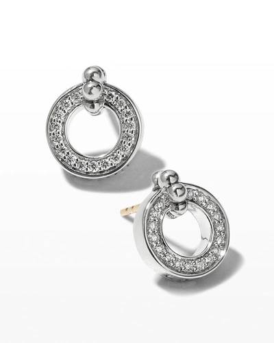 Lagos Caviar Spark Diamond Circle Caviar Beaded Stud Earrings