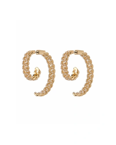 Demarson 3d Pearly Chain Luna Earrings