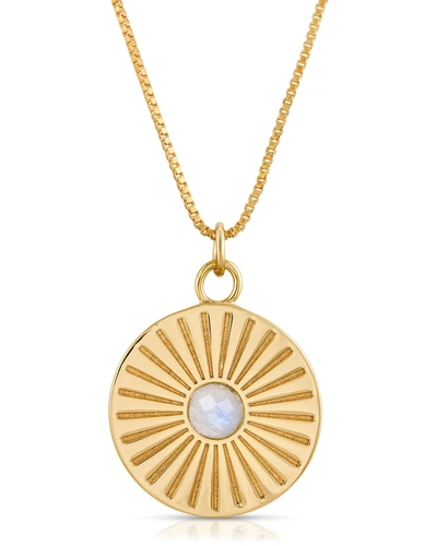 Elizabeth Stone Jewelry Mini Radiant Moonstone Charm Pendant Necklace