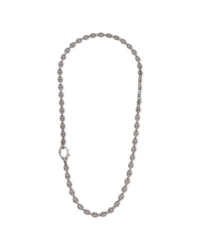 Marco Dal Maso Marine Silver Necklace In Matte Chain And Polished Clasp, 22"l