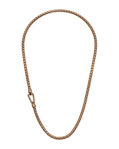Marco Dal Maso Carved Tubular Rose Gold Plated Silver Necklace With Matte Chain And Polished Clasp, 24"l