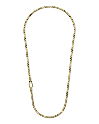 Marco Dal Maso Carved Tubular Yellow Gold Plated Silver Necklace With Matte Chain And Polished Clasp, 22"l