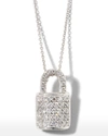 Roberto Coin Diamond Lock Tiny Treasure Necklace