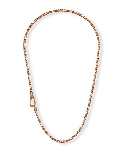 Marco Dal Maso Mesh Rose Gold Plated Silver Necklace With Matte Chain, 20"l