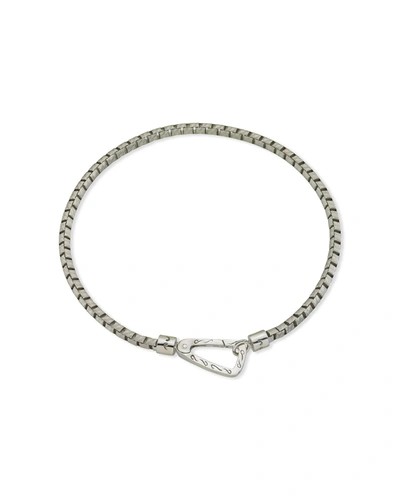 Marco Dal Maso Carved Mini Tubular Silver Bracelet With Matte Chain And Polished Clasp