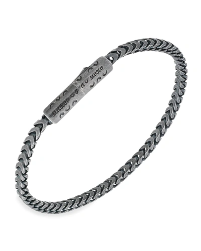 Marco Dal Maso 8mm Single Wrap Oxidized Silver Bracelet