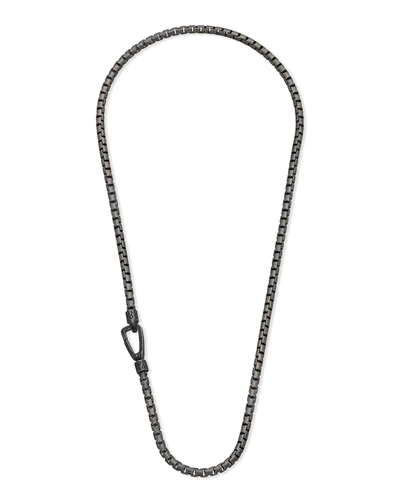 Marco Dal Maso Carved Tubular Oxidized Silver Necklace, 20"l