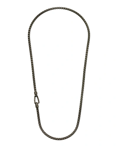Marco Dal Maso Carved Tubular Burnished Silver Necklace With Matte Chain And Polished Clasp, 24"l