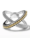 LAGOS STERLING SILVER & 18K INFINITY CROSSOVER RING