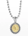 Lagos Signature Caviar Zodiac Two-tone Circle Pendant