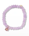 Sydney Evan Prong-set Flower Charm On 8mm Amethyst Bracelet