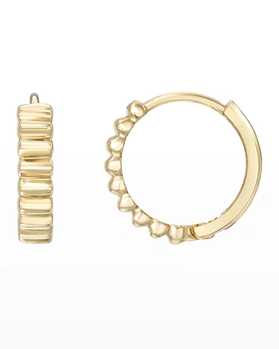 Zoe Lev Jewelry 14k Gold Notched Huggie Earrings