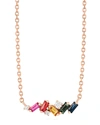 Suzanne Kalan Rainbow Sapphire Baguette Mixed Mini Bar Necklace